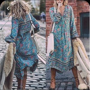 Boho Aqua Dress